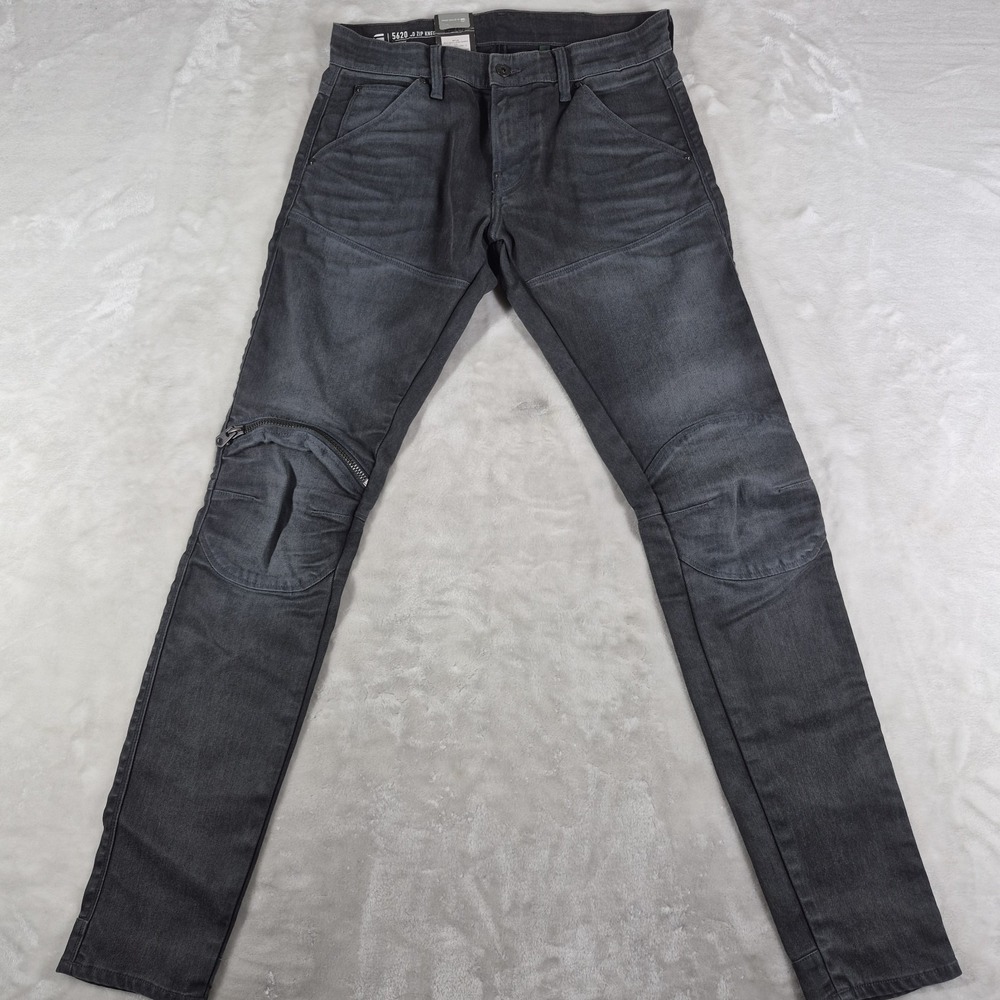 G-Star Raw 5620 3D Zip Knee Skinny Jeans Gray Men's 30x32 Biker Motorcycle NWT
